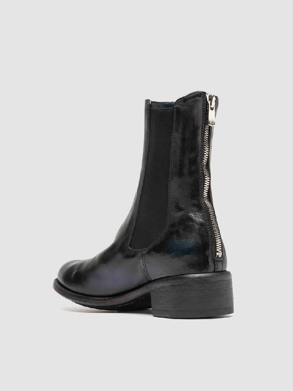 Officine Creative LIS 003 Stivaletti Chelsea in Pelle Blu Negozio
