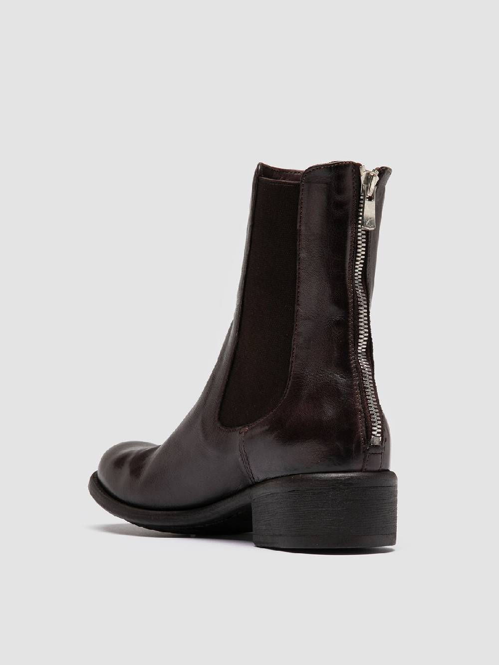 Officine Creative LIS 003 Stivaletti Chelsea in Pelle Bordeaux Nuova