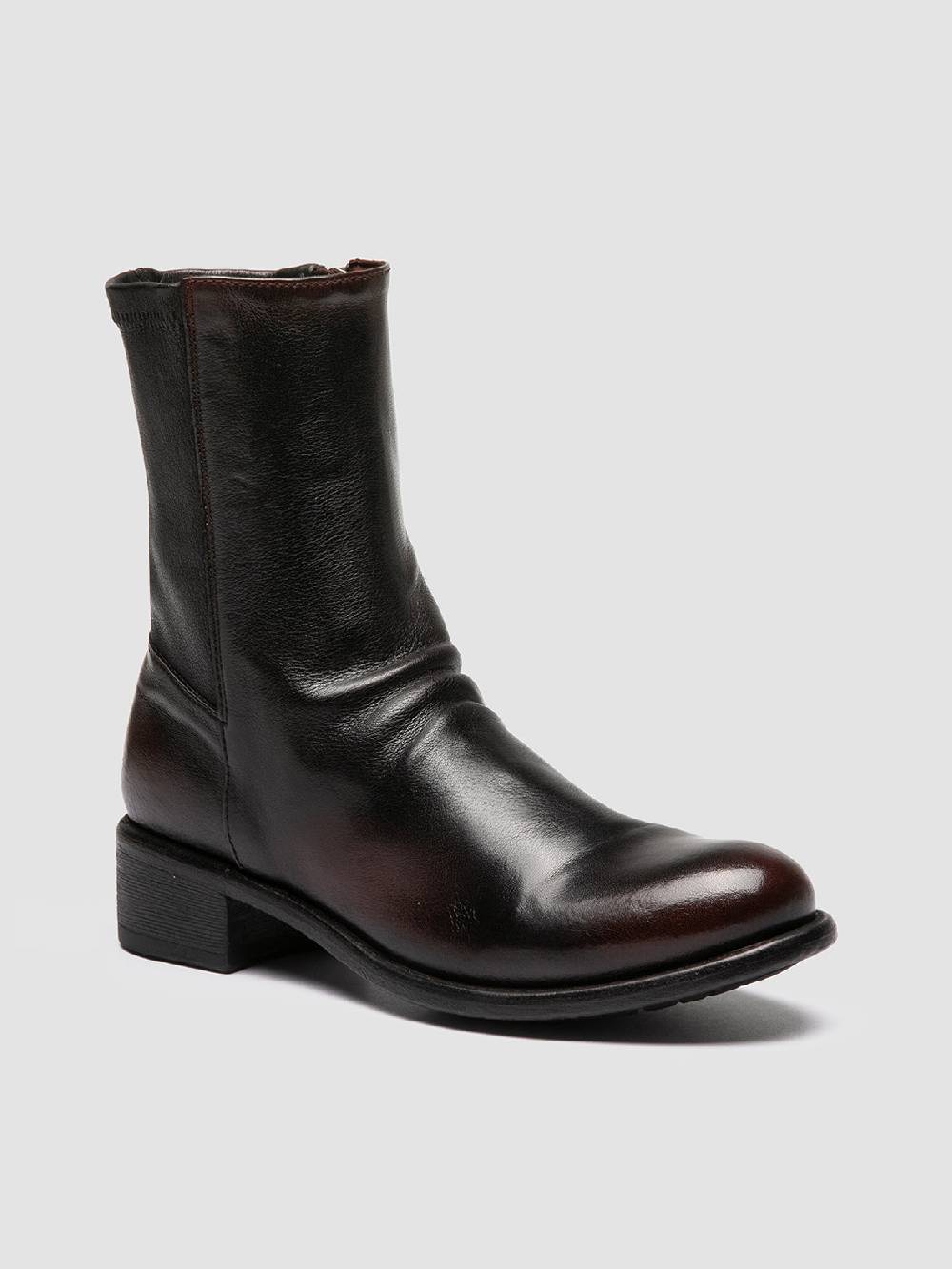 Officine Creative LIS 004 Stivali con Zip in Pelle Marrone Spedizione gratuita