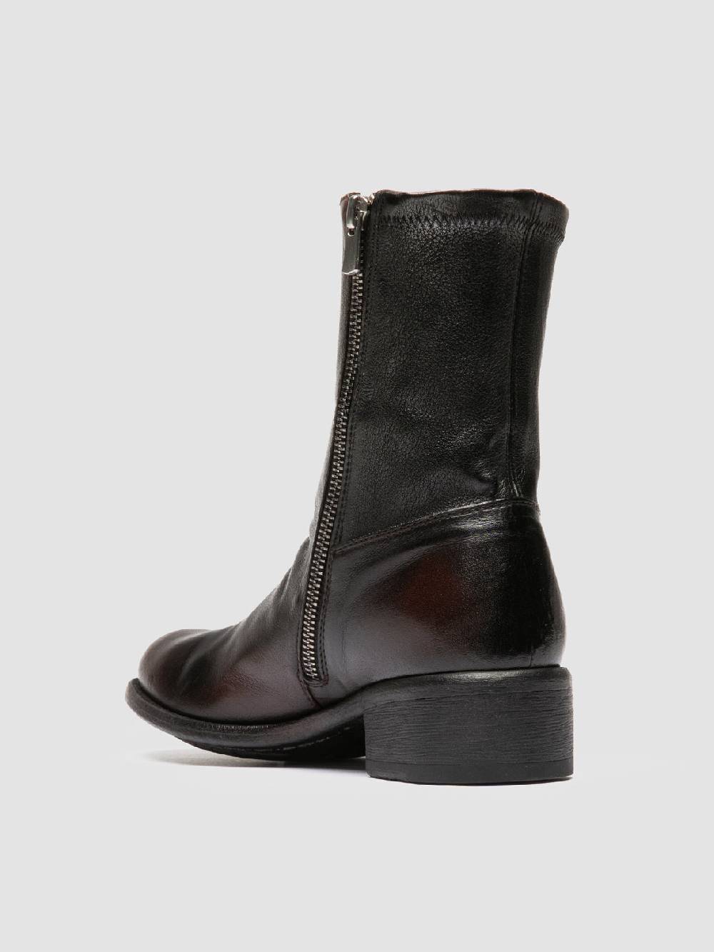 Officine Creative LIS 004 Stivali con Zip in Pelle Marrone Spedizione gratuita
