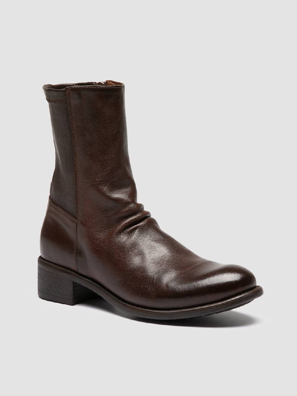 Officine Creative LIS 004 Stivali con Zip in Pelle Marrone Sconto di tempo limitato