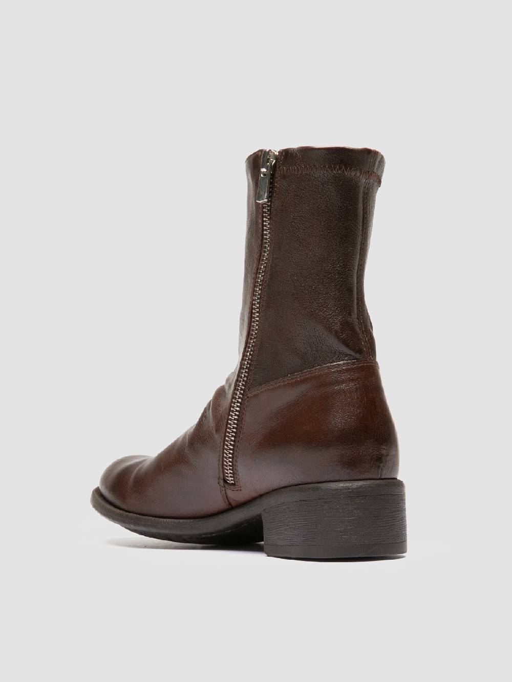 Officine Creative LIS 004 Stivali con Zip in Pelle Marrone Sconto di tempo limitato