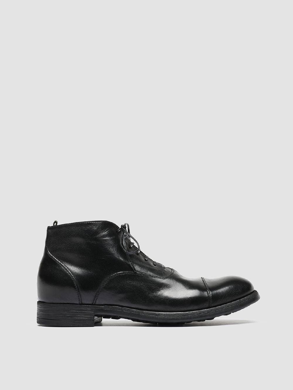 Officine Creative CHRONICLE 057 Stivali Stringati in Pelle Nera Negozio online di fabbrica