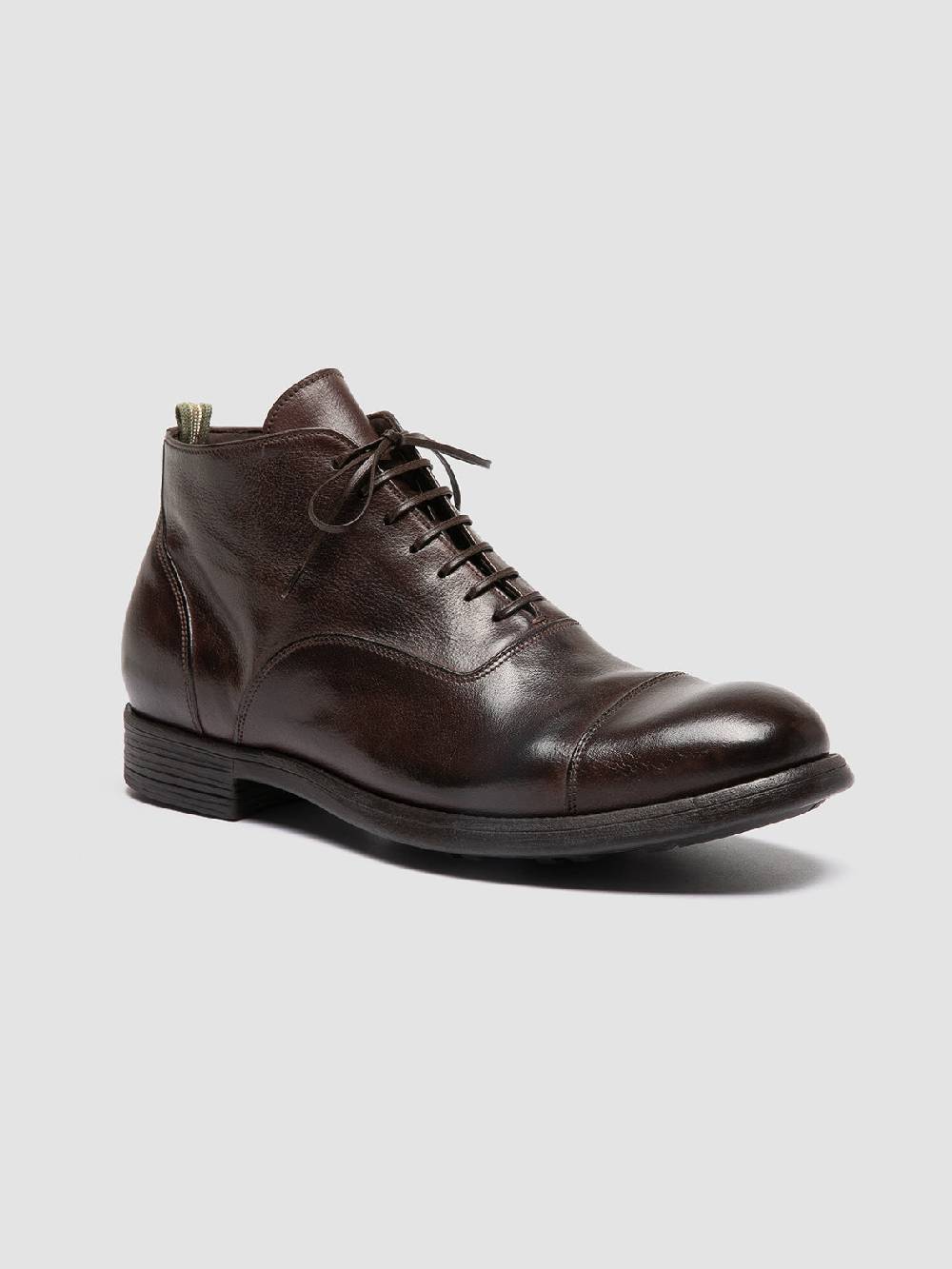 Officine Creative CHRONICLE 057 Stivali Stringati in Pelle Marrone Prezzo di fabbrica