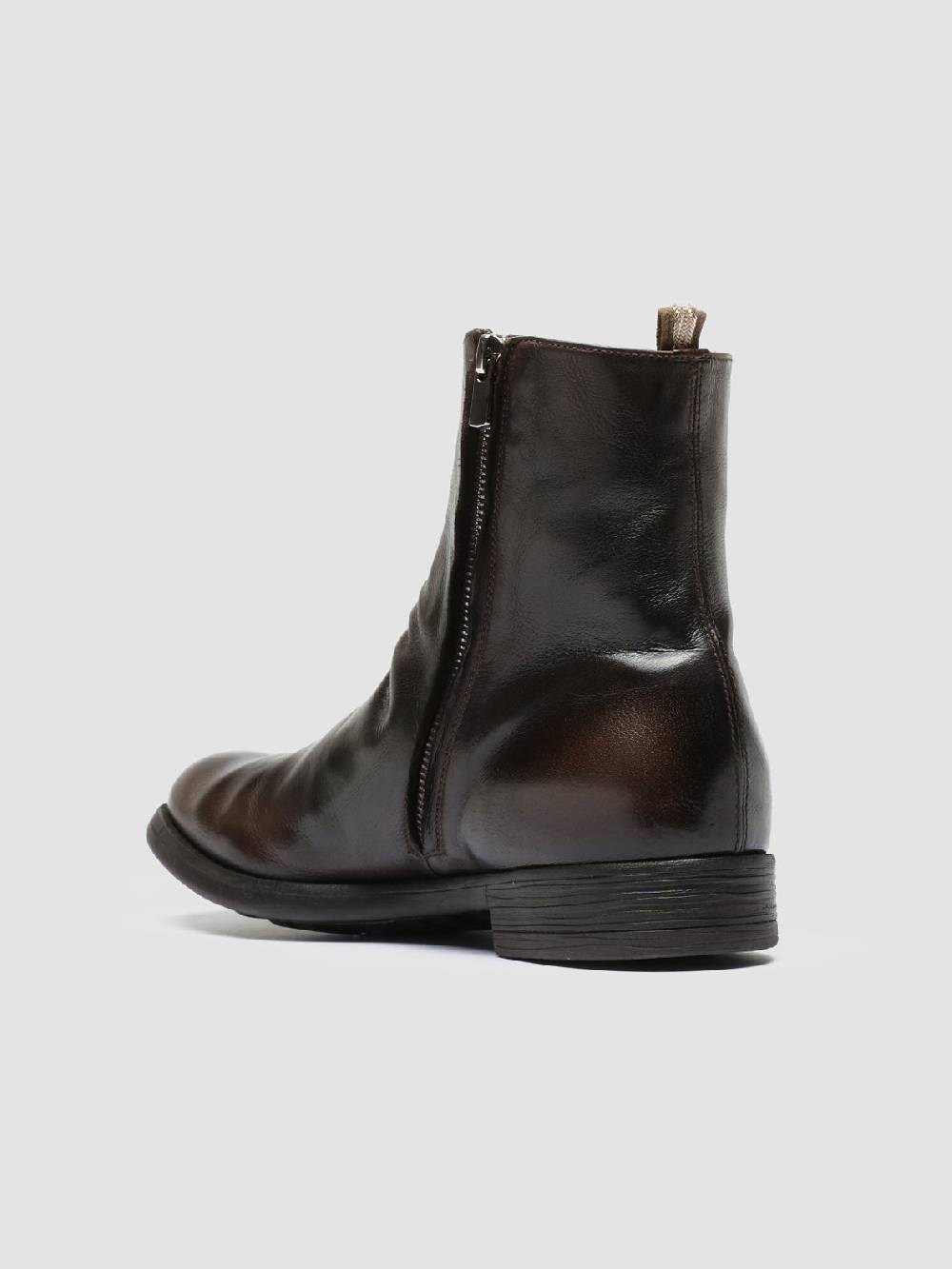 Officine Creative CHRONICLE 058 Stivali Zip in Pelle Marrone Offerta speciale