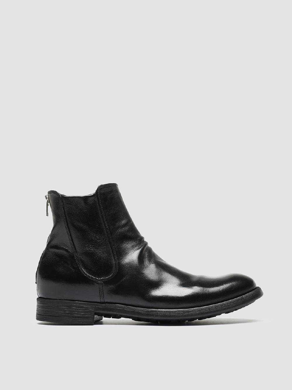 Officine Creative CHRONICLE 059 Stivali Zip in Pelle Nera Comprare a buon mercato