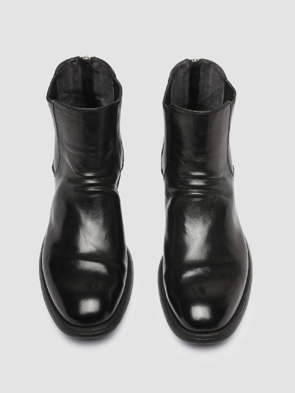 Officine Creative CHRONICLE 059 Stivali Zip in Pelle Nera Comprare a buon mercato