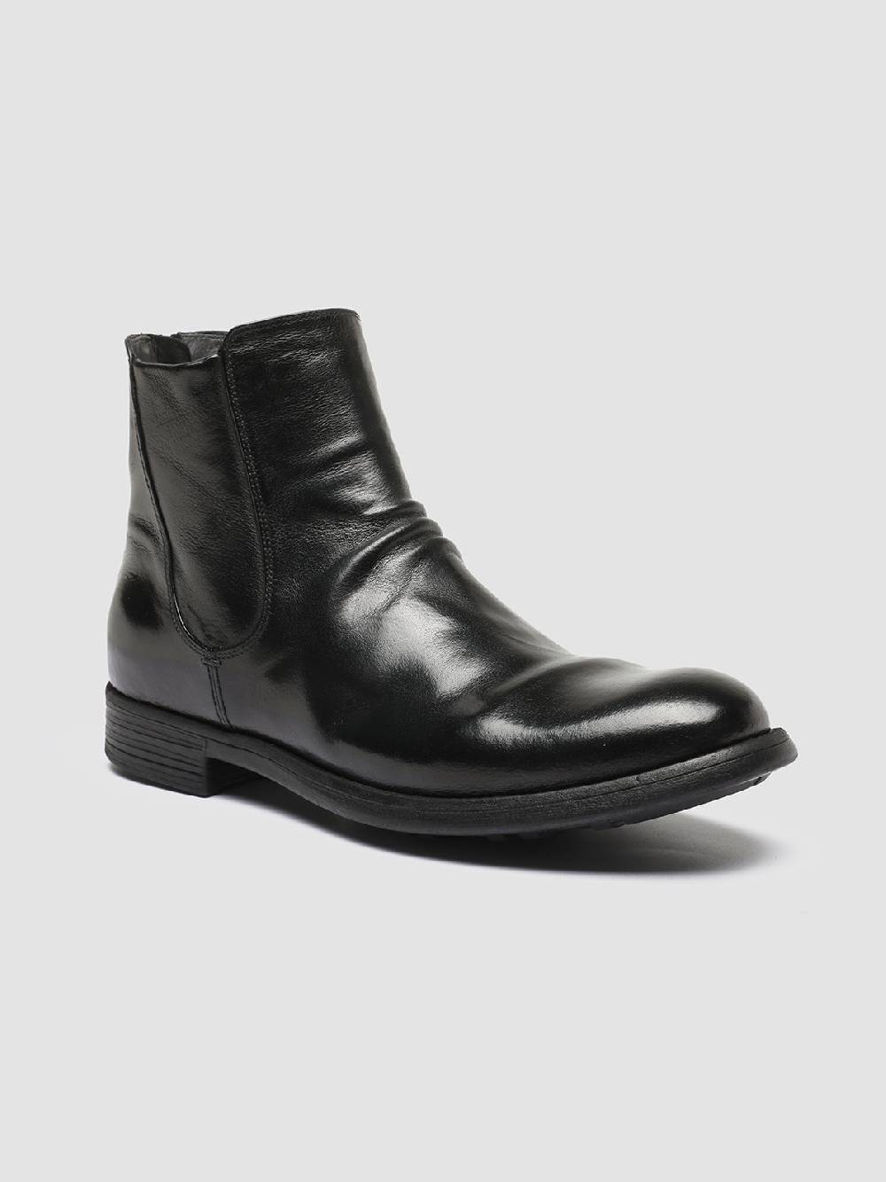 Officine Creative CHRONICLE 059 Stivali Zip in Pelle Nera Comprare a buon mercato