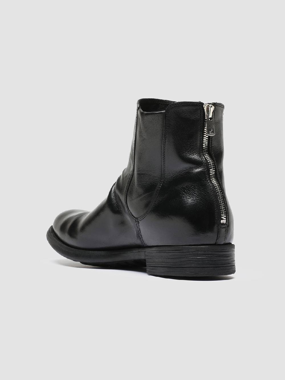 Officine Creative CHRONICLE 059 Stivali Zip in Pelle Nera Comprare a buon mercato