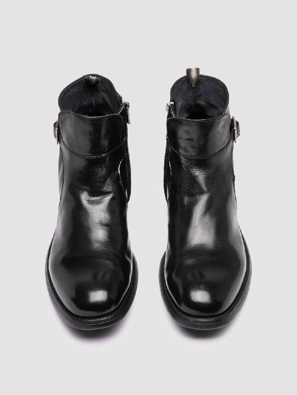 Officine Creative CHRONICLE 068 Stivali con Zip in Pelle Nera Grande vendita