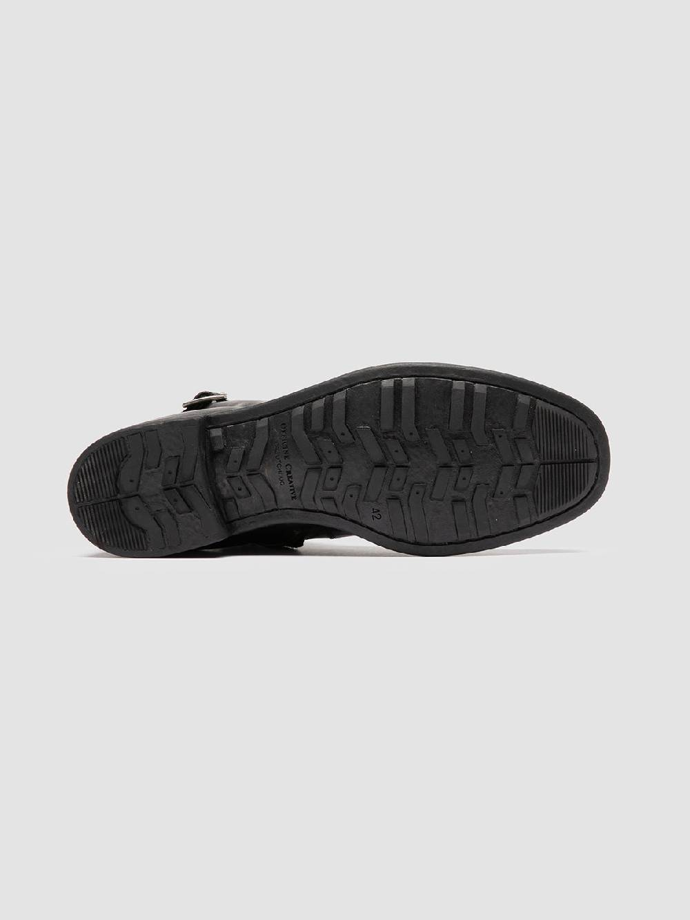 Officine Creative CHRONICLE 068 Stivali con Zip in Pelle Nera Grande vendita