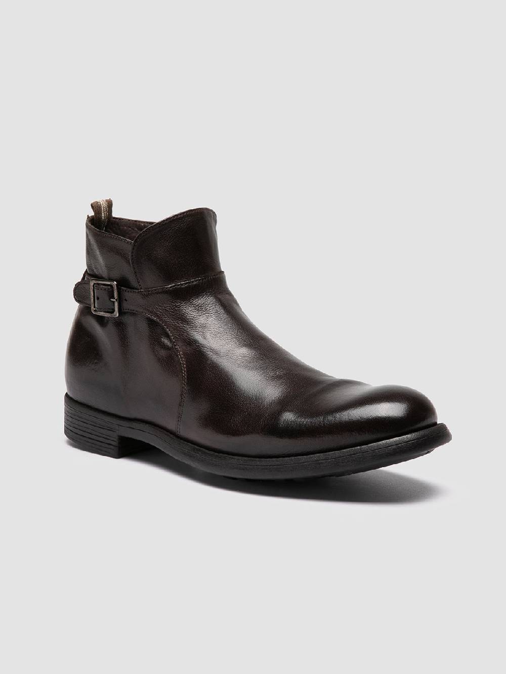 Officine Creative CHRONICLE 068 Stivali con Zip in Pelle Marrone Flash Sale