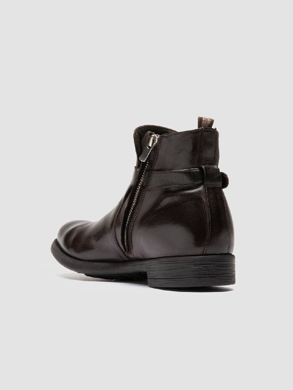 Officine Creative CHRONICLE 068 Stivali con Zip in Pelle Marrone Flash Sale