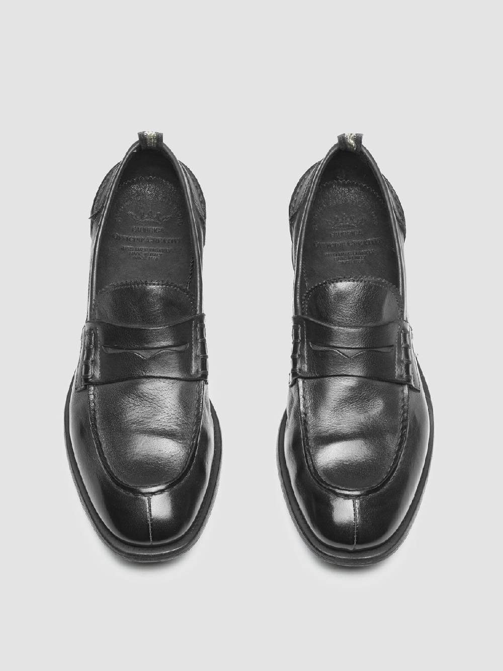 Officine Creative CHRONICLE 144 Mocassini Penny Loafer in Pelle Nera Fornitura limitata
