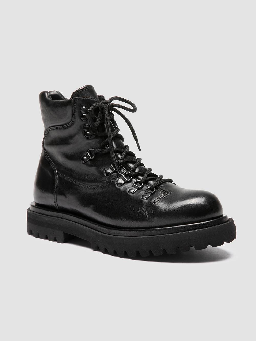 Officine Creative EVENTUAL DD 106 Stivali Stringati in Pelle Nera Offerta Giorno del Papà