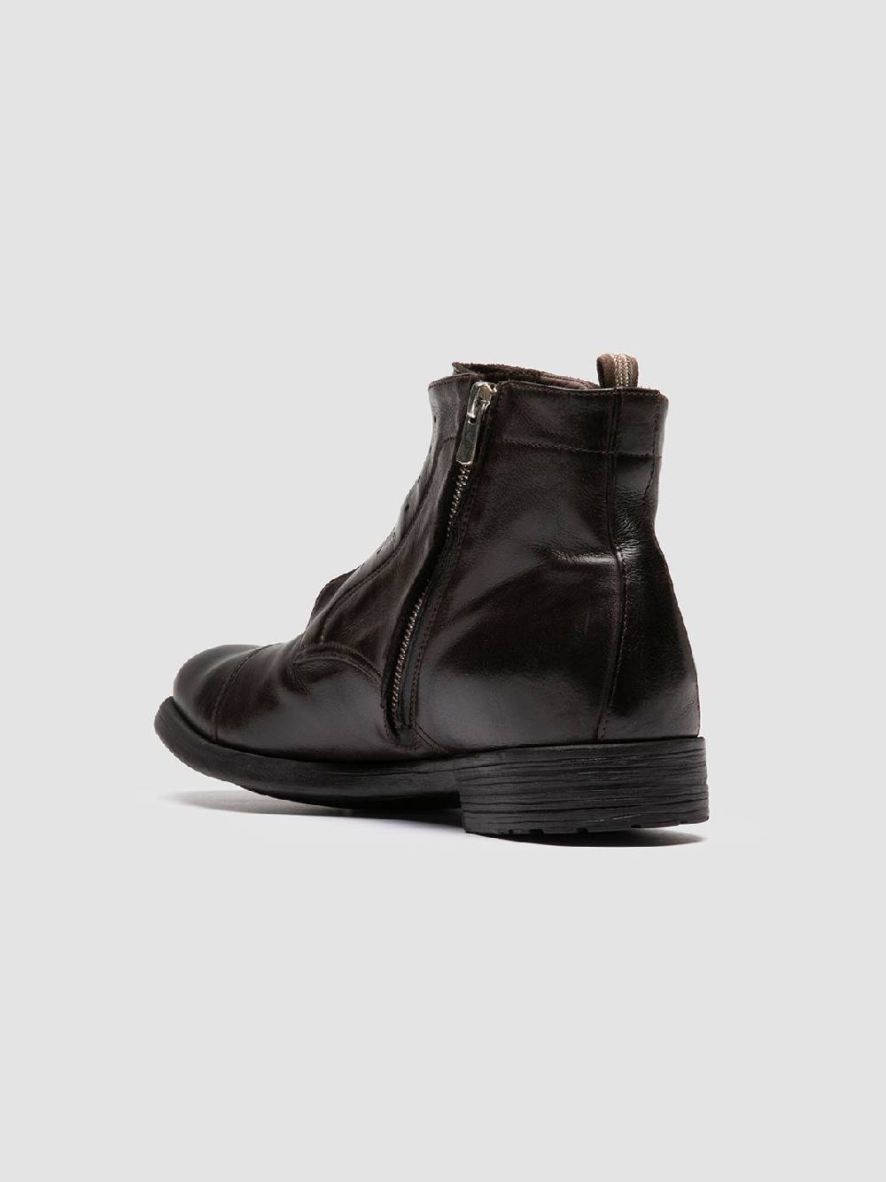 Officine Creative HIVE 005 Stivali con Zip in Pelle Marrone Vendita calda