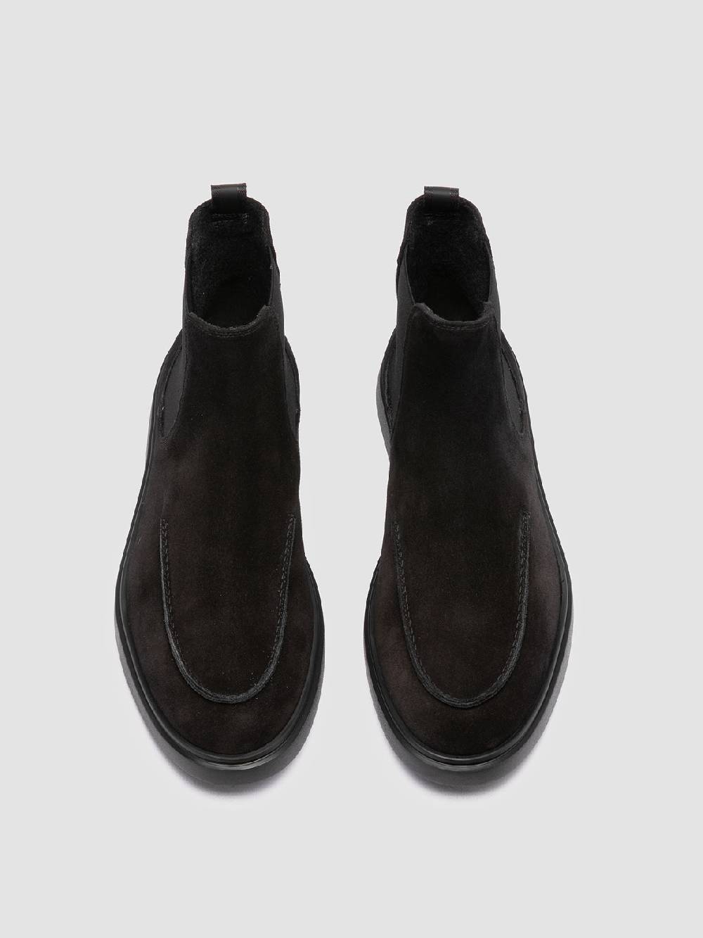 Officine Creative BONES 011 Stivaletti Chelsea in Pelle Scamosciata Nera Offerte esclusive