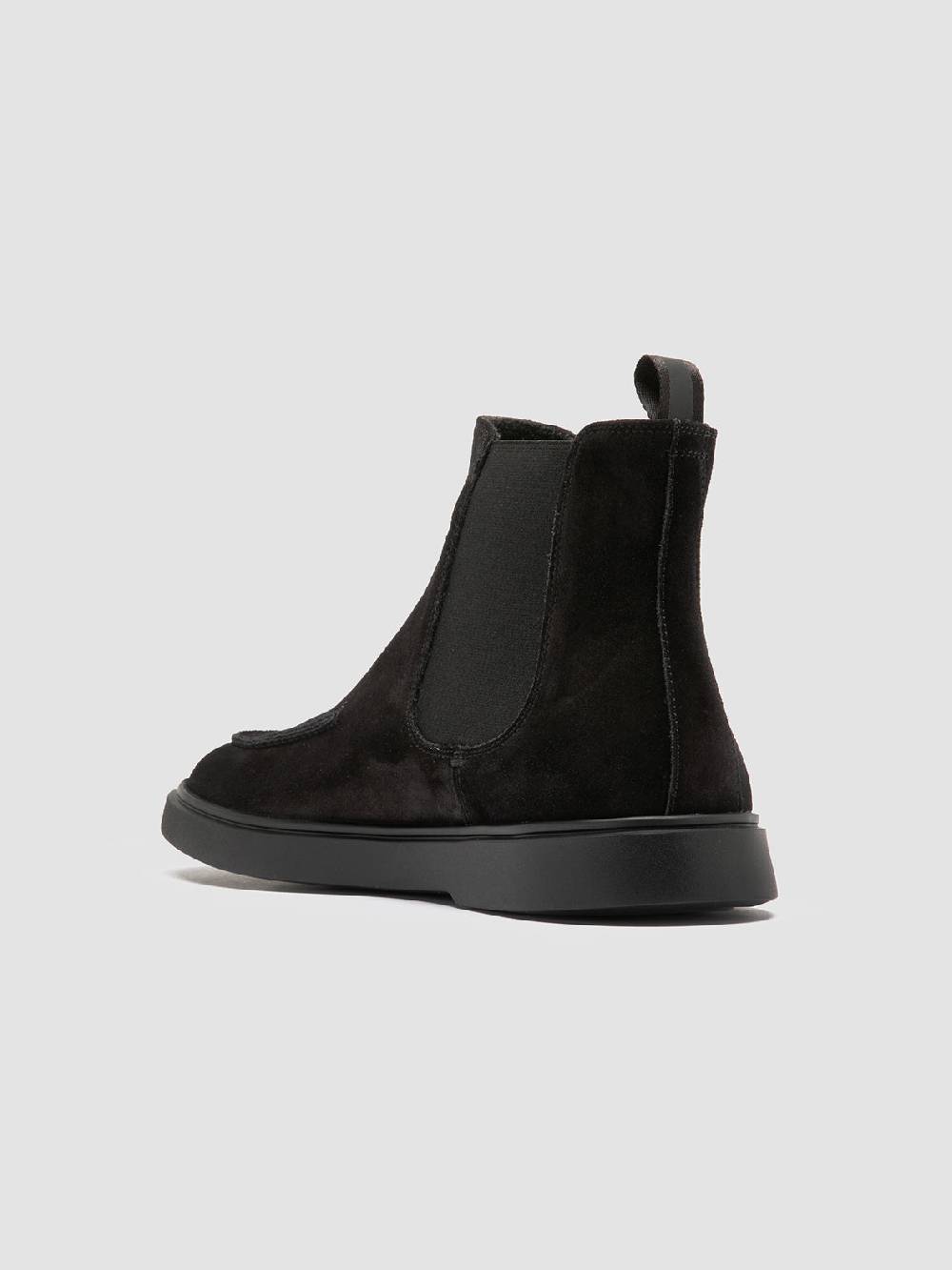 Officine Creative BONES 011 Stivaletti Chelsea in Pelle Scamosciata Nera Offerte esclusive