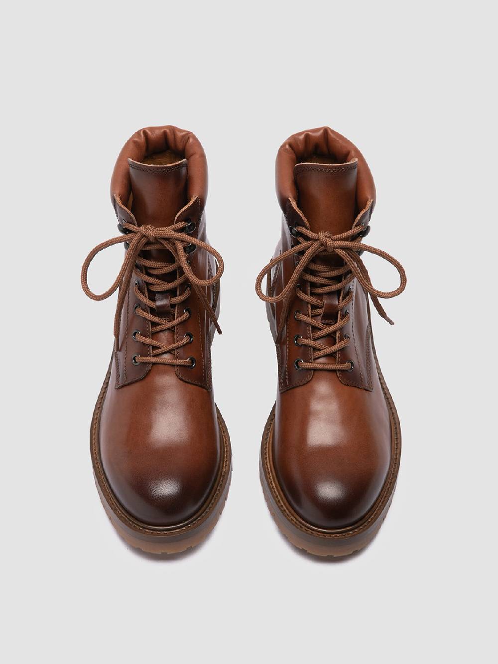 Officine Creative BOSS 002 Stivali Stringati in Pelle Marrone Lightning offer