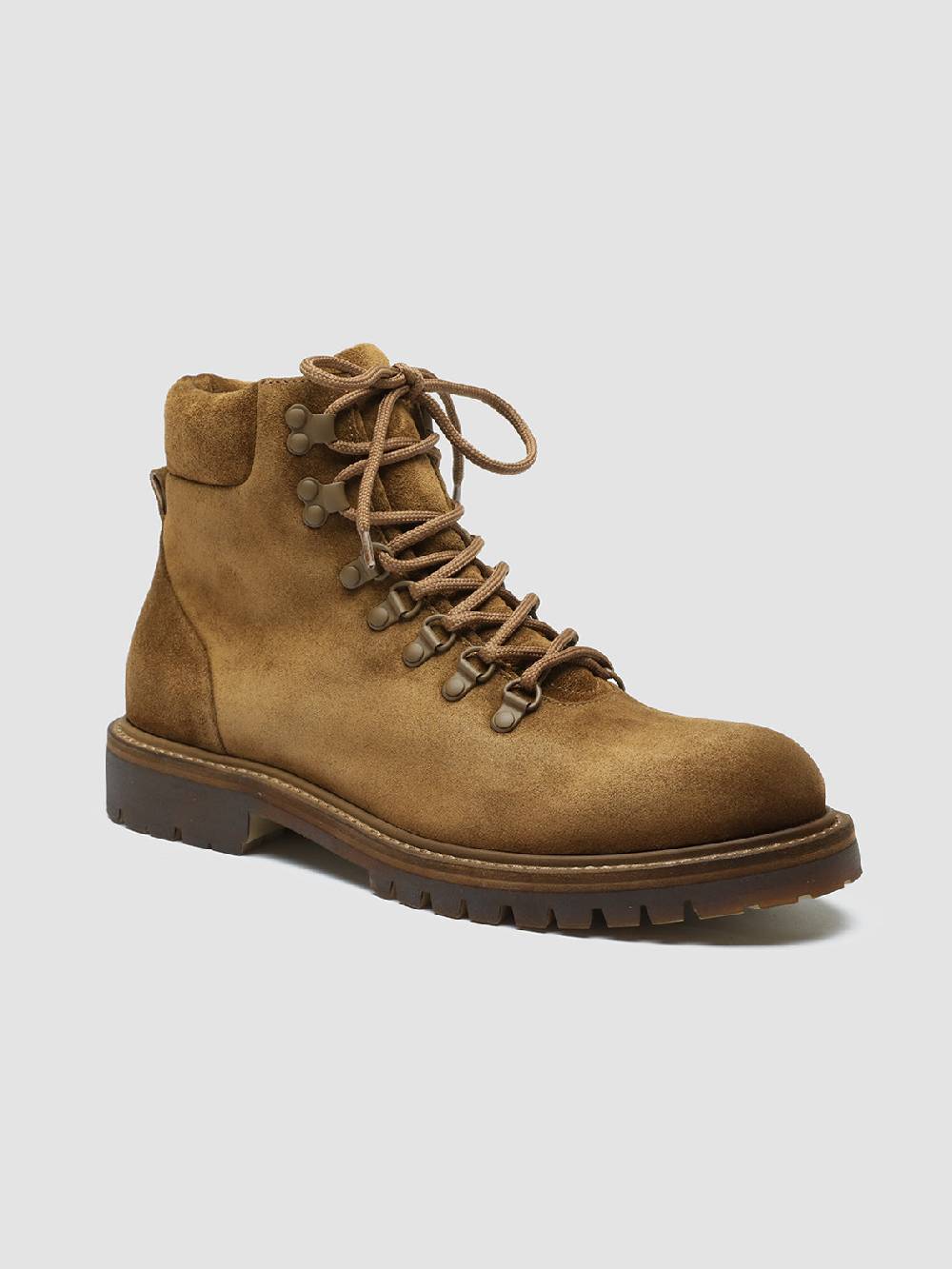 Officine Creative BOSS 003 Stivali Stringati in Camoscio Marrone Nuovi prodotti