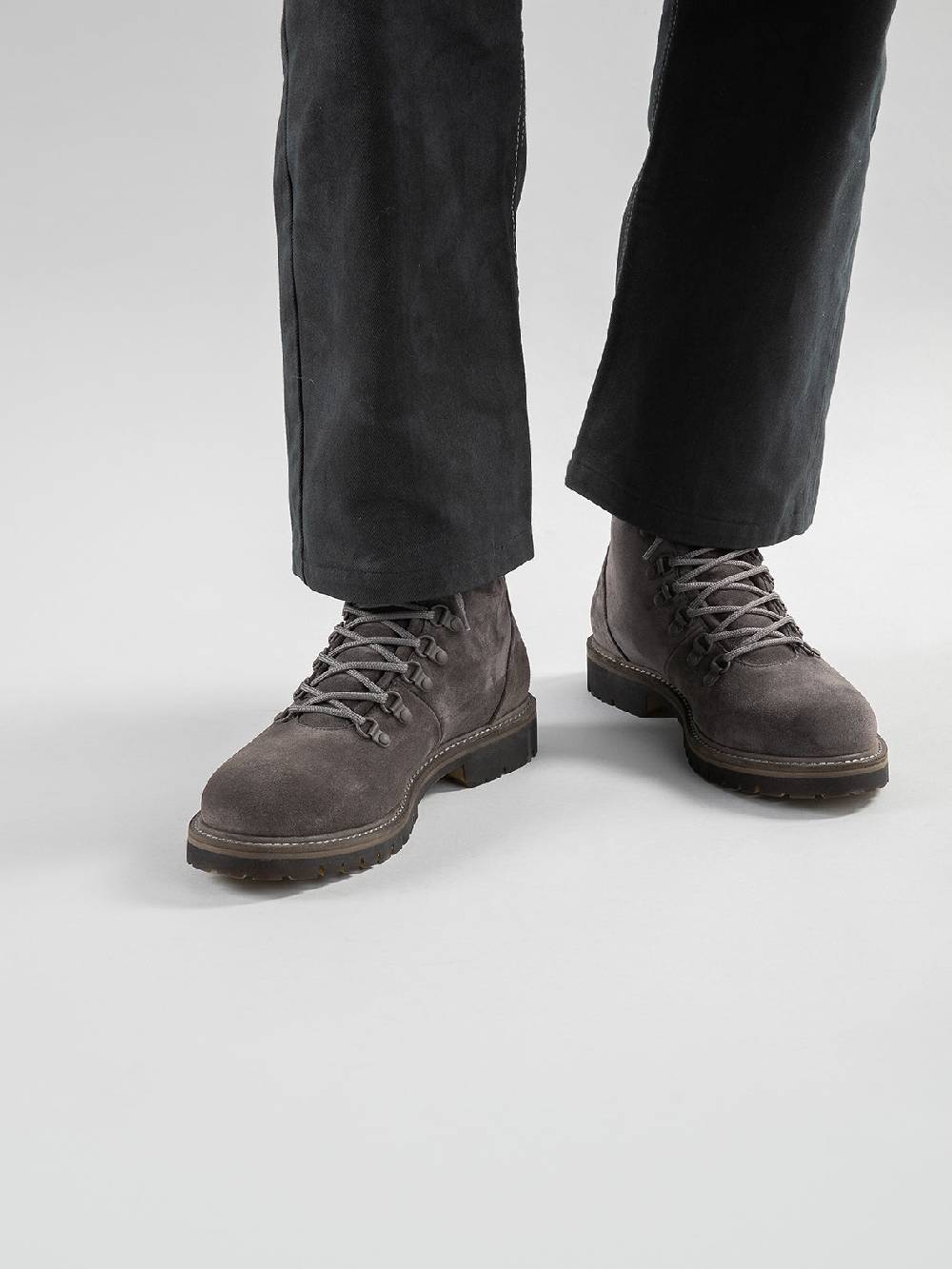Officine Creative BOSS 003 Stivali Stringati in Camoscio Marrone Nuovi prodotti