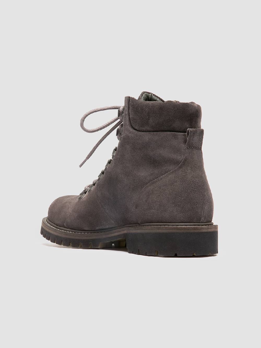 Officine Creative BOSS 006 Stivali Stringati in Camoscio Grigio Liquidazione