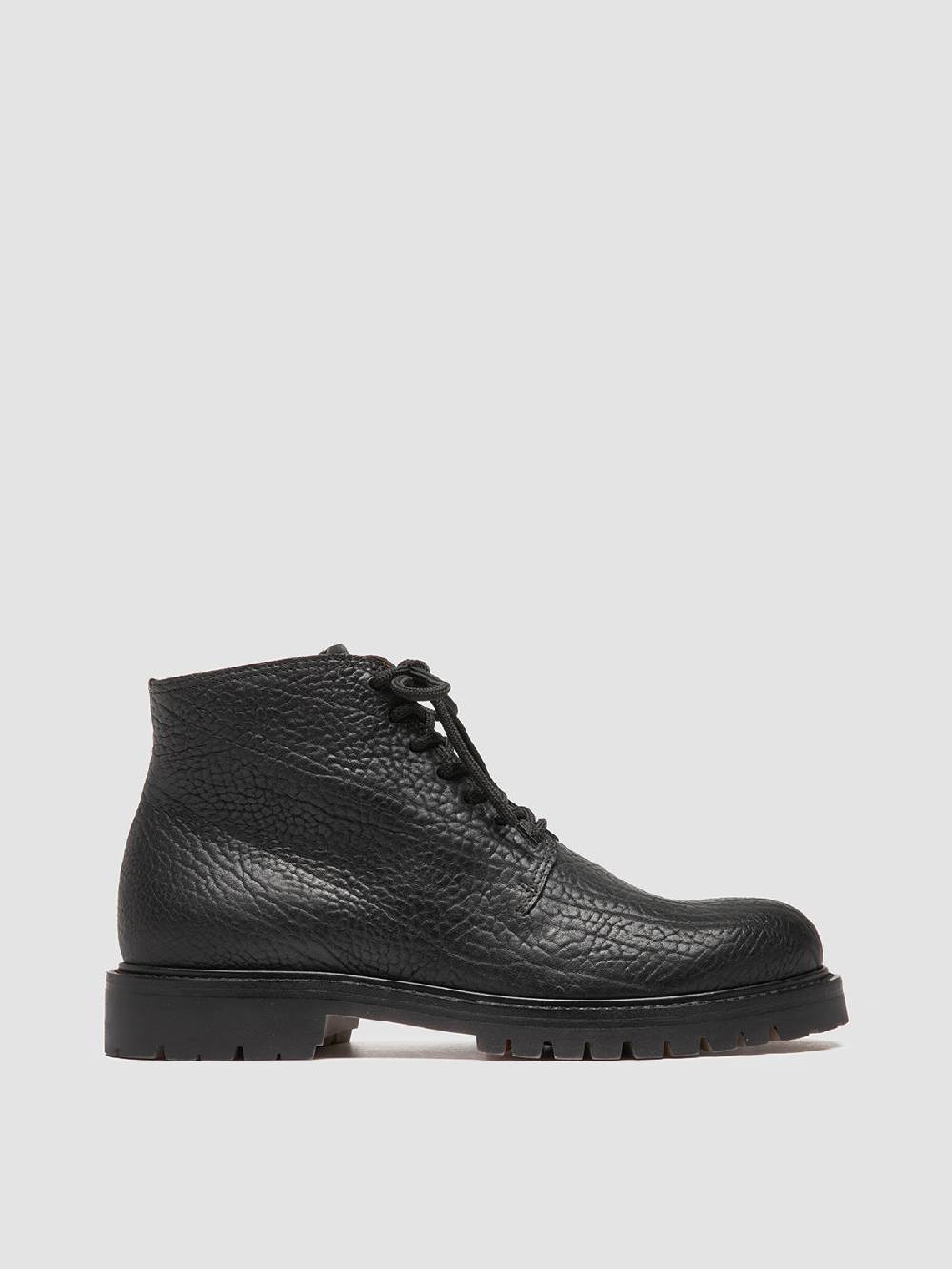 Officine Creative BOSS 011 Stivali Stringati in Pelle Nera Comprane uno, ottenene uno gratis