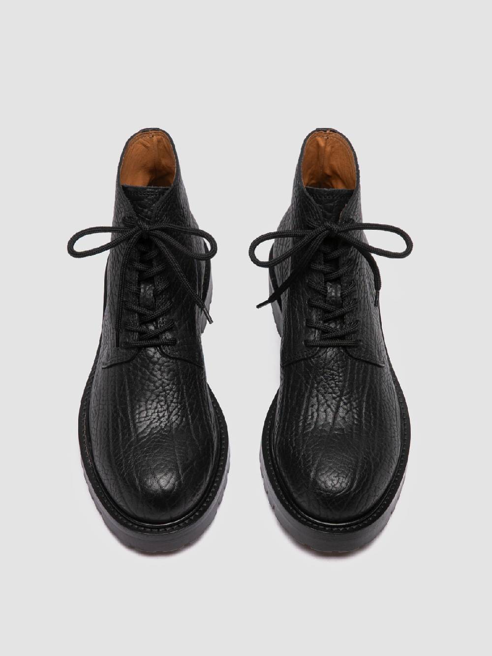 Officine Creative BOSS 011 Stivali Stringati in Pelle Nera Comprane uno, ottenene uno gratis
