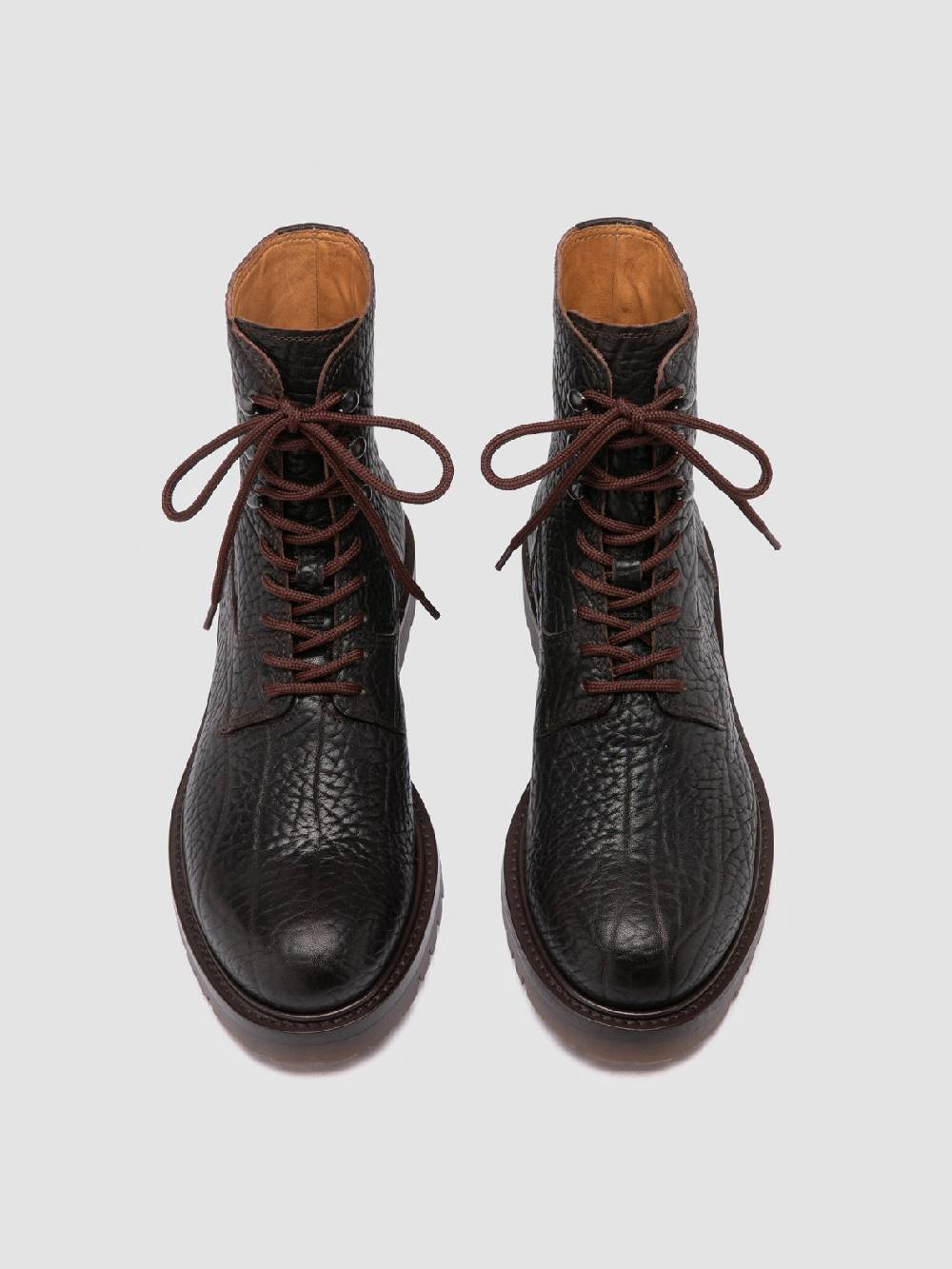 Officine Creative BOSS 012 Stivali Stringati in Pelle Marrone Offerte giornaliere