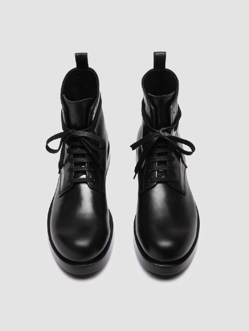 Officine Creative BULLA 002 Stivali Stringati in Pelle Nera Enormi risparmi