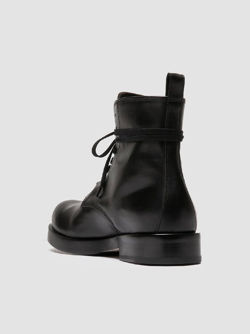 Officine Creative BULLA 002 Stivali Stringati in Pelle Nera Enormi risparmi