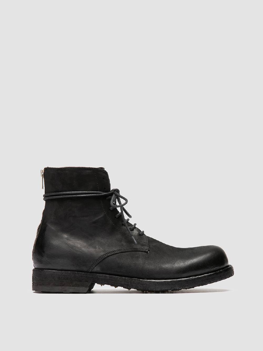 Officine Creative BULLA DD 102 Stivali Stringati in Pelle Nera