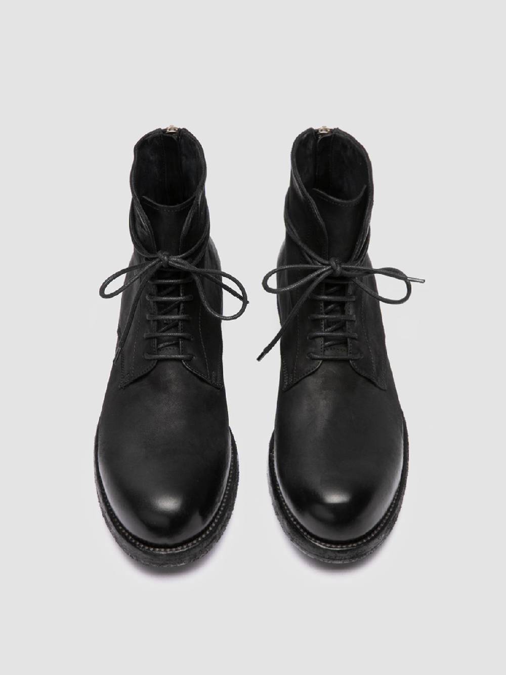 Officine Creative BULLA DD 102 Stivali Stringati in Pelle Nera Sconti VIP