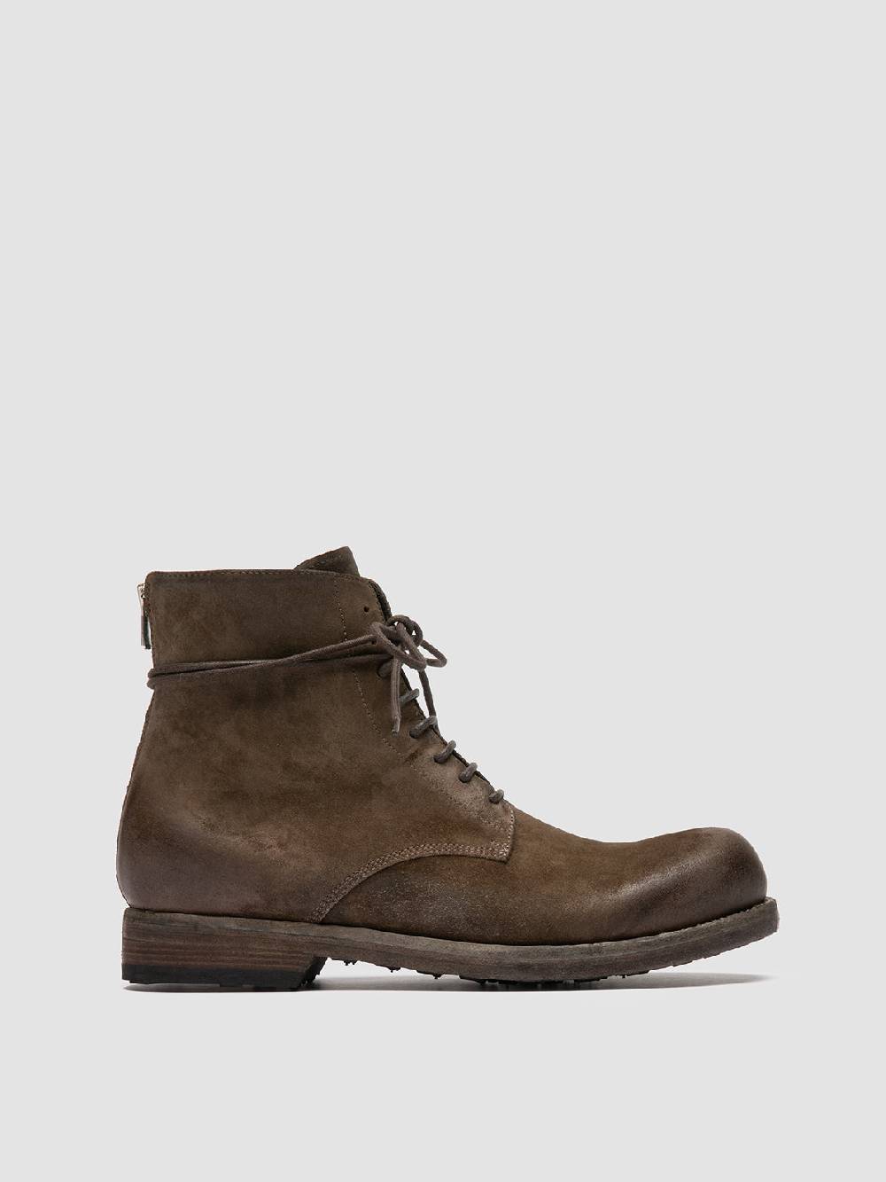 Officine Creative BULLA DD 102 Stivali Stringati in Pelle Scamosciata Verde
