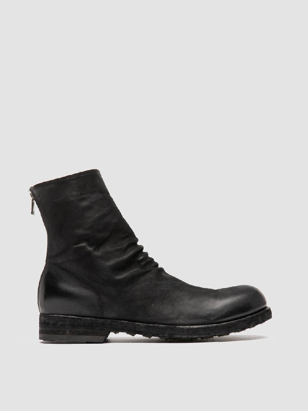 Officine Creative BULLA DD 103 Stivali con Zip in Pelle Nera