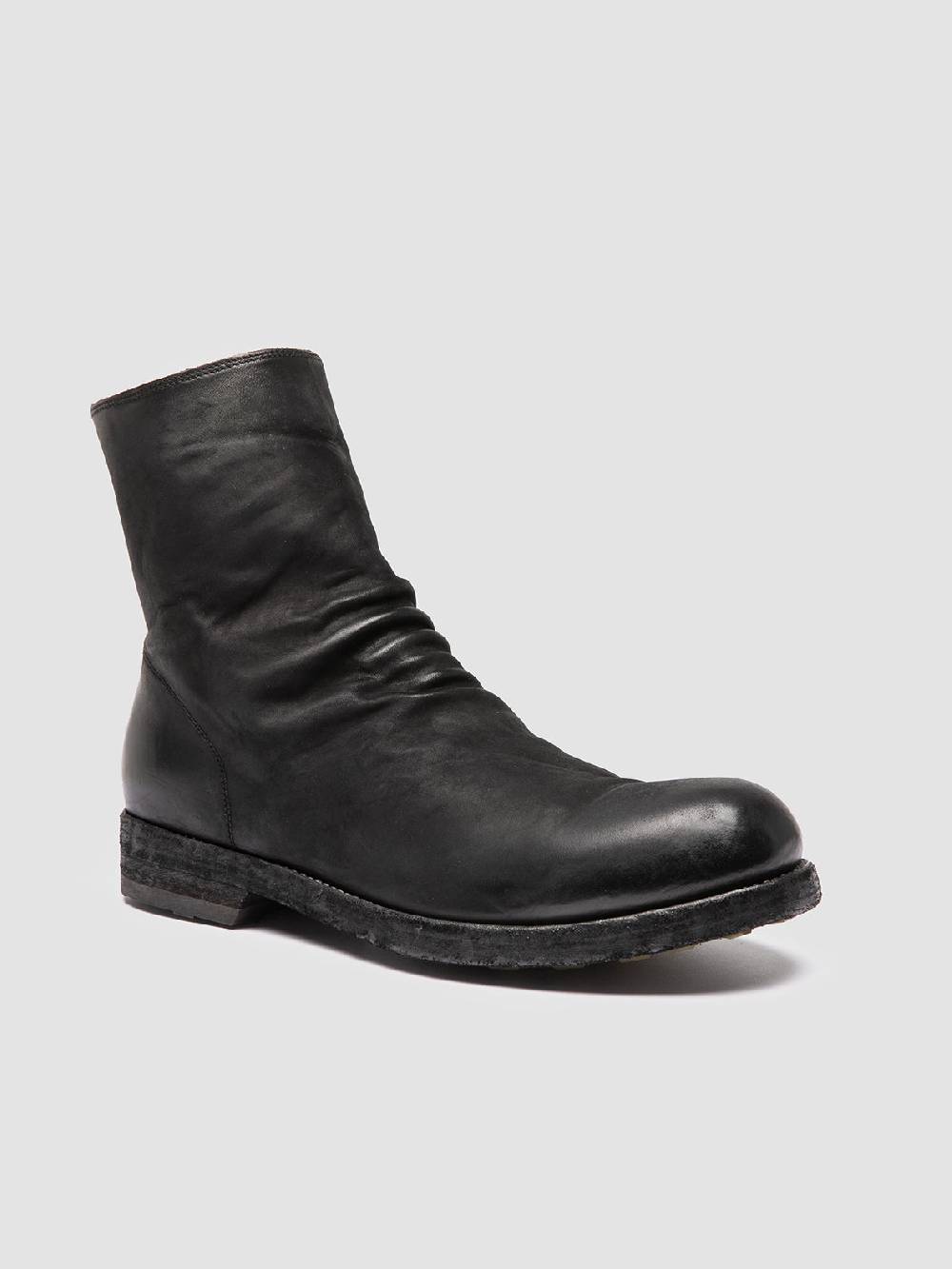Officine Creative BULLA DD 103 Stivali con Zip in Pelle Nera Super Saving Price