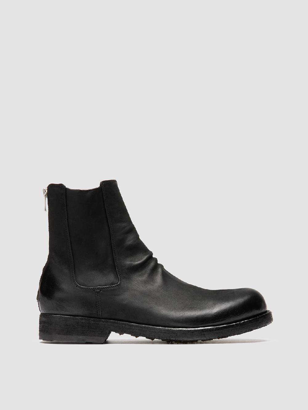 Officine Creative BULLA DD 104 Stivali con Zip in Pelle Nera