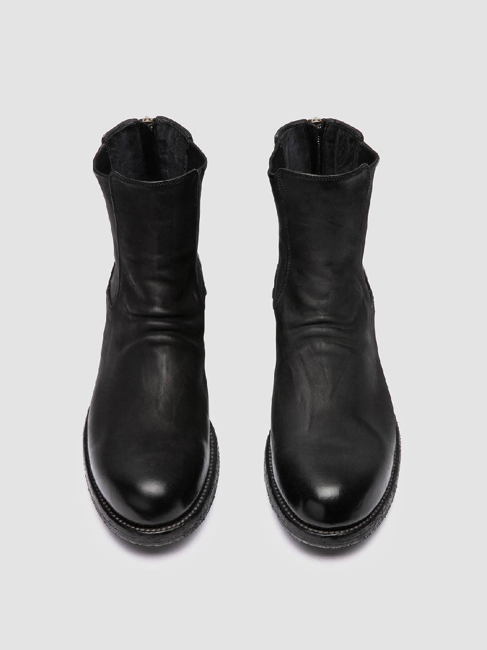 Officine Creative BULLA DD 104 Stivali con Zip in Pelle Nera Ritorno libero