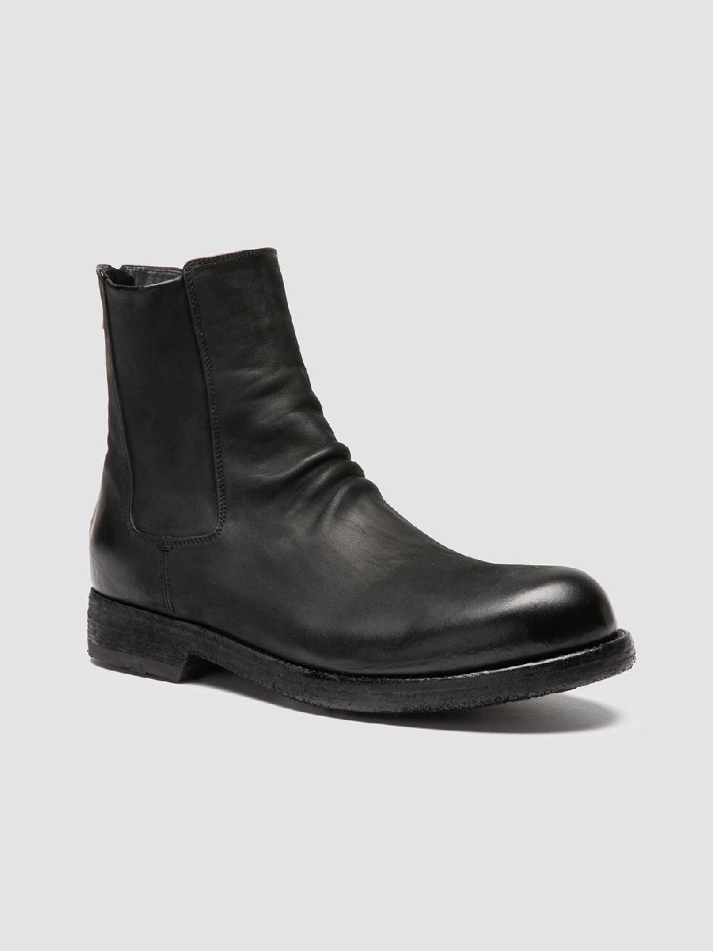 Officine Creative BULLA DD 104 Stivali con Zip in Pelle Nera Ritorno libero