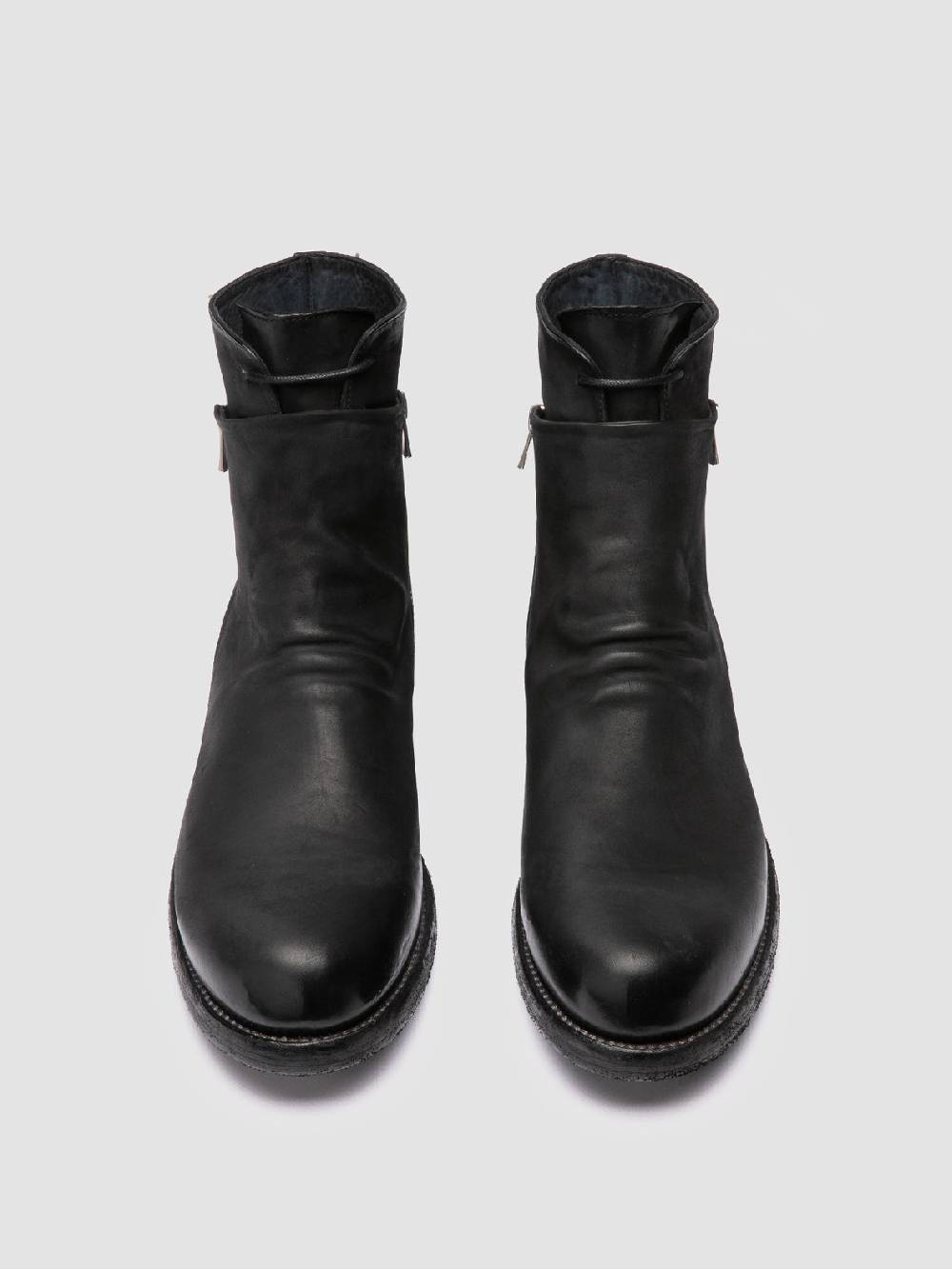 Officine Creative BULLA DD 106 Stivali con Zip in Pelle Nera Rilascio limitato