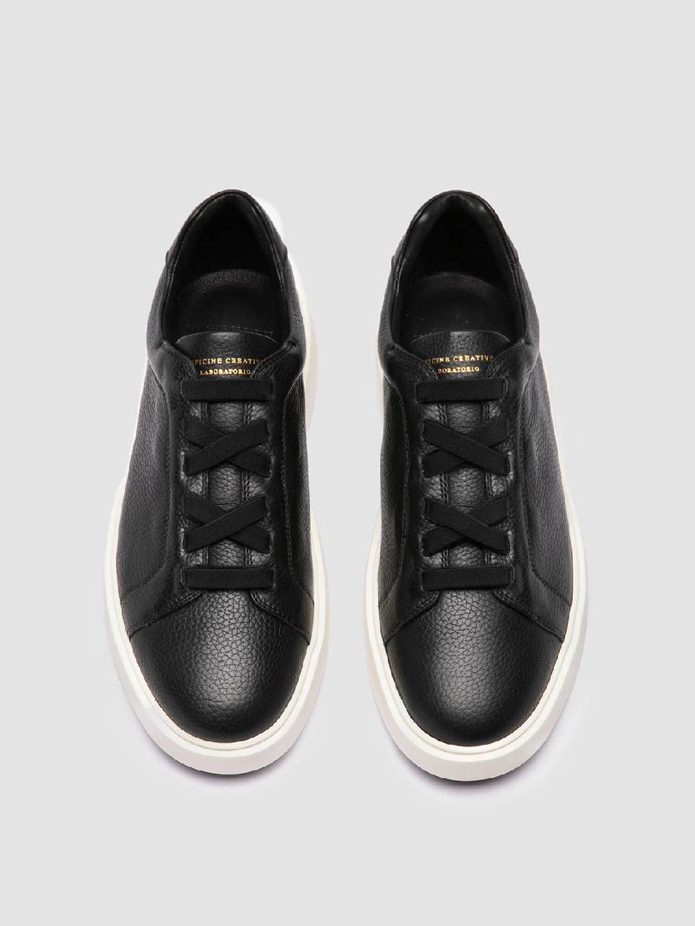 Officine Creative SLOUCH 001 Sneaker Basse in Pelle Nera Fino al 60% di sconto