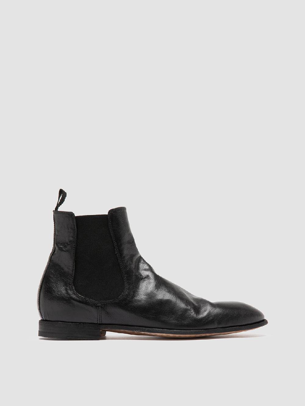 Officine Creative SOLITUDE 004 Stivaletti Chelsea in Pelle Nera