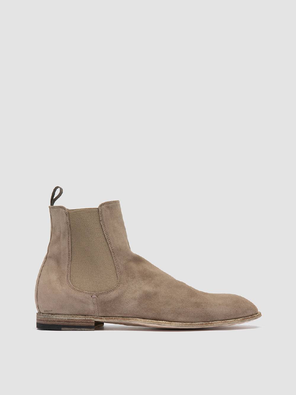 Officine Creative SOLITUDE 004 Stivaletti Chelsea in Pelle Scamosciata Tortora