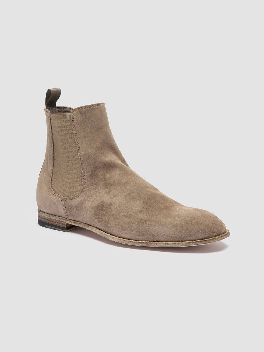 Officine Creative SOLITUDE 004 Stivaletti Chelsea in Pelle Scamosciata Tortora Super sconto