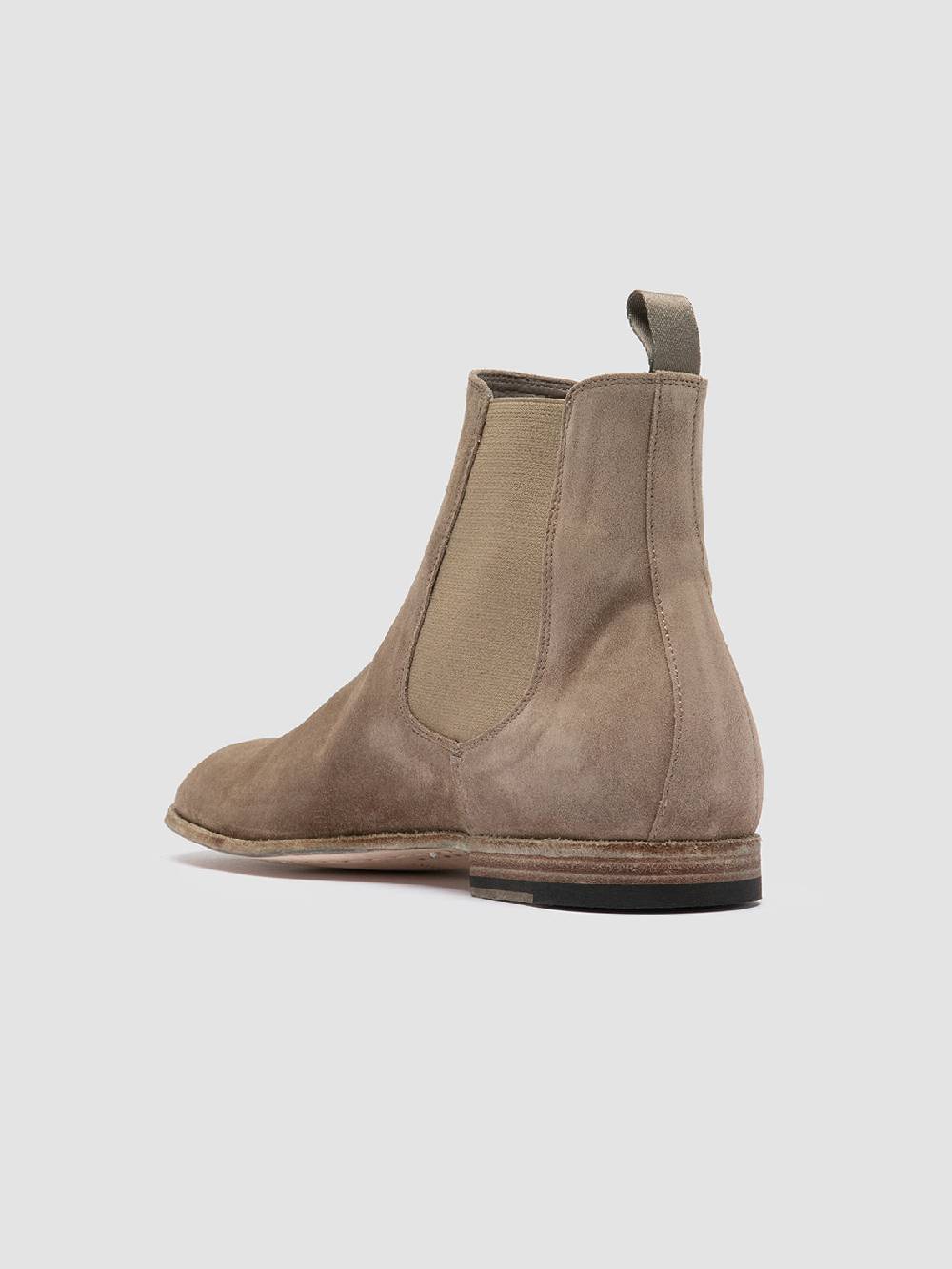 Officine Creative SOLITUDE 004 Stivaletti Chelsea in Pelle Scamosciata Tortora Super sconto