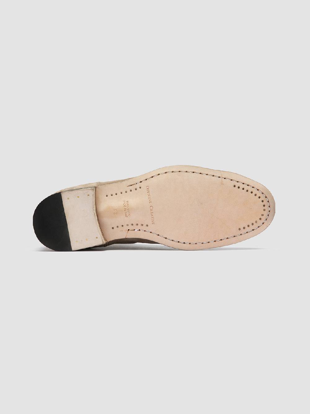 Officine Creative SOLITUDE 004 Stivaletti Chelsea in Pelle Scamosciata Tortora Super sconto