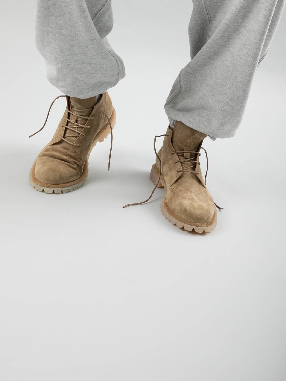 Officine Creative SPECTACULAR 002 Stivali in Pelle Scamosciata Marrone con allacciatura Enormi sconti
