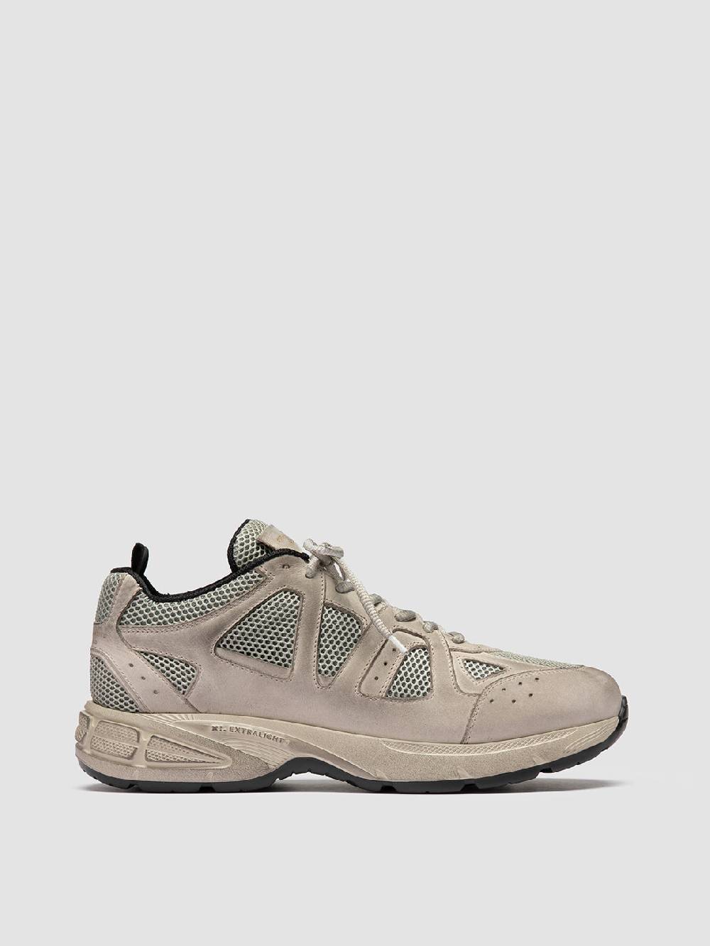 Officine Creative SUPURBIA 001 Sneaker Basse in Camoscio e Pelle Tortora