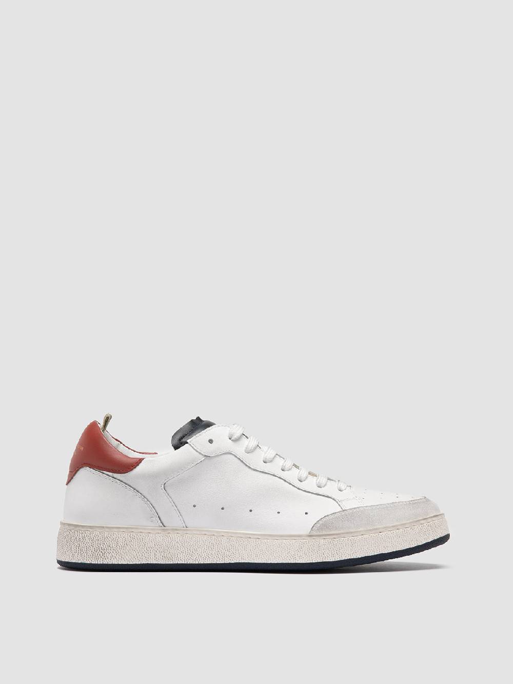 Officine Creative THE ANSWER 001 Sneaker Basse in Camoscio e Pelle Bianca