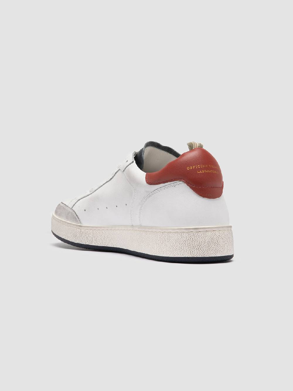 Officine Creative THE ANSWER 001 Sneaker Basse in Camoscio e Pelle Bianca Officina